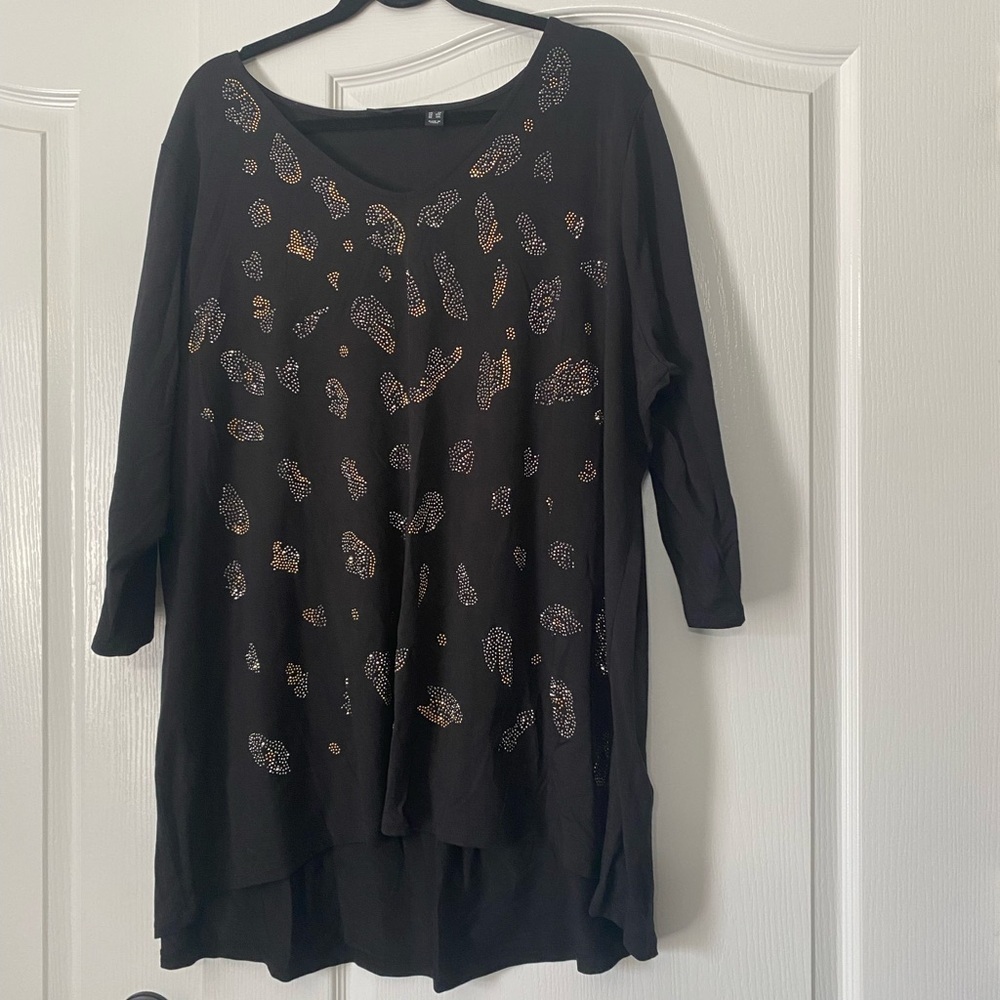 Susan Graver Black and Gold Women's Top Women’s Size 3X